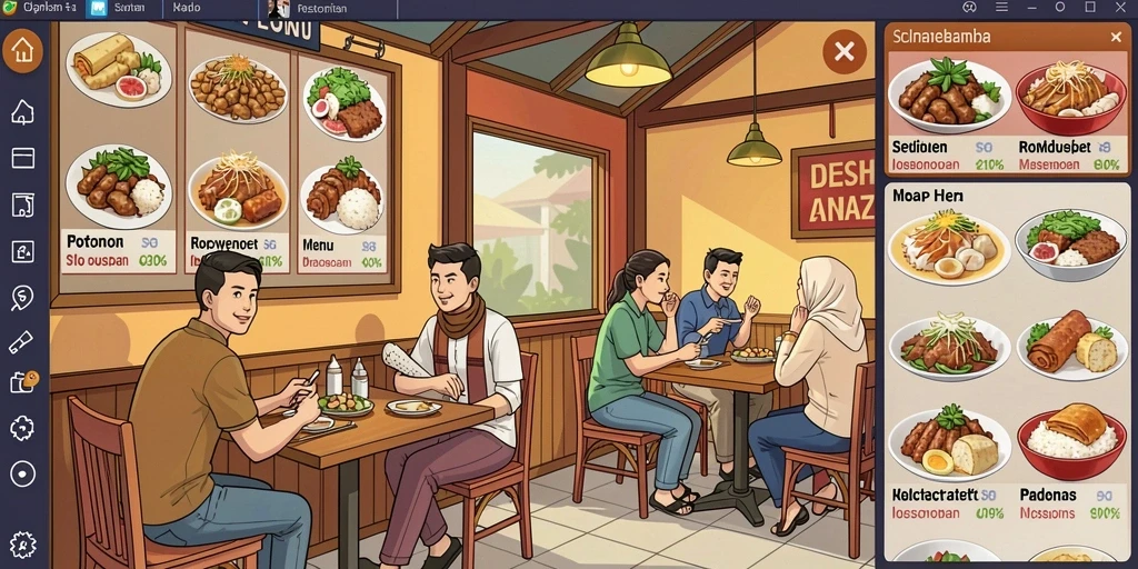 Screenshot menampilkan grafis karakter yang detail dan menarik.