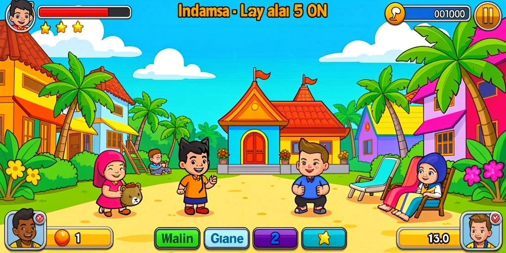 Tangkapan layar menunjukkan karakter utama dalam aksi.